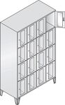 Fächerschrank H1850xB1190xT500mm m.Füßen Anz.Fächer 4x4 Farbwahl Sichtfenstert.