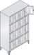 Fächerschrank H1850xB1190xT500mm m.Füßen Anz.Fächer 4x4 Farbwahl Sichtfenstert.