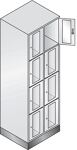 Fächerschrank H1800xB610xT500mm m.Sockel Anz.Fächer 2x4 Farbwahl Sichtfenstert.