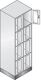 Fächerschrank H1800xB610xT500mm m.Sockel Anz.Fächer 2x4 Farbwahl Sichtfenstert.