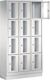 Fächerschrank H1800xB900xT500mm m.Sockel Anz.Fächer 3x4 grau/grau Sichtfenstert.