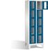 Fächerschrank H1850xB610xT500mm m.Füßen Anz.Fächer 2x5 grau/blau Sichtfenstert.