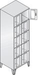 Fächerschrank H1850xB610xT500mm m.Füßen Anz.Fächer 2x5 Farbwahl Sichtfenstert.