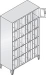 Fächerschrank H1850xB1190xT500mm m.Füßen Anz.Fächer 4x5 Farbwahl Sichtfenstert.