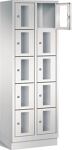 Fächerschrank H1800xB610xT500mm m.Sockel Anz.Fächer 2x5 grau/grau Sichtfenstert.