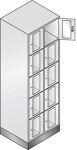 Fächerschrank H1800xB610xT500mm m.Sockel Anz.Fächer 2x5 Farbwahl Sichtfenstert.