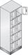 Fächerschrank H1800xB610xT500mm m.Sockel Anz.Fächer 2x5 Farbwahl Sichtfenstert.