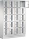 Fächerschrank H1800xB1190xT500mm m.Sockel Anz.Fächer 4x5 grau/grau Sichtfenstert