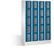 Fächerschrank H1800xB1190xT500mm m.Sockel Anz.Fächer 4x5 grau/blau Sichtfenstert
