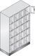 Fächerschrank H1800xB1190xT500mm m.Sockel Anz.Fächer 4x5 Farbwahl Sichtfenstert.