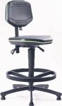 Arbeitsdrehstuhl Workster Gleiter,Fußring PU-Schaum schwarz grün 620-875mm MEY
