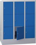 Fächerschrank H1187xB900xT500mm Anz.Fächer 3x3 RAL 7035 RAL 5010 PAVOY