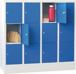 Fächerschrank H1187xB1200xT500mm Anz.Fächer 4x3 RAL 7035 RAL 5010 PAVOY