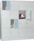 Fächerschrank H1518xB1600xT500mm Anz.Fächer 4x4 RAL 7035 RAL 7035 PAVOY