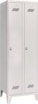 Garderobenschrank m.Füßen u.Drehriegel H1850xB600xT500mm lichtgrau 2 Abt.PAVOY