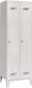Garderobenschrank m.Füßen u.Drehriegel H1850xB600xT500mm lichtgrau 2 Abt.PAVOY