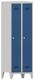 Garderobenschrank m.Füßen u.Drehriegel H1850xB600xT500mm grau/eblau 2 Abt.PAVOY