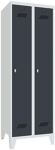 Garderobenschrank m.Füßen u.Drehriegel H1850xB600xT500mm grau/grau 2 Abt.PAVOY