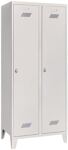 Garderobenschrank m.Füßen u.Drehriegel H1850xB800xT500mm lichtgrau 2 Abt.PAVOY