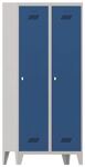 Garderobenschrank m.Füßen u.Drehriegel H1850xB800xT500mm grau/blau 2 Abt.PAVOY