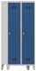 Garderobenschrank m.Füßen u.Drehriegel H1850xB800xT500mm grau/blau 2 Abt.PAVOY