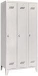 Garderobenschrank m.Füßen u.Drehriegel H1850xB900xT500mm lichtgrau 3 Abt.PAVOY