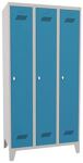 Garderobenschrank m.Füßen u.Drehriegel H1850xB900xT500mm grau/lblau 3 Abt.PAVOY