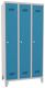 Garderobenschrank m.Füßen u.Drehriegel H1850xB900xT500mm grau/lblau 3 Abt.PAVOY
