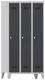 Garderobenschrank m.Füßen u.Drehriegel H1850xB900xT500mm grau/grau 3 Abt.PAVOY