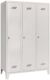 Garderobenschrank m.Füßen u.Drehriegel H1850xB1200xT500mm lichtgrau 3 Abt.PAVOY