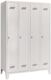 Garderobenschrank m.Füßen u.Drehriegel H1850xB1200xT500mm lichtgrau 4 Abt.PAVOY