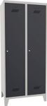 Garderobenschank m.Füßen u.Zyl.H1850xB800xT500mm lichtgrau/grau 2 Abt.PAVOY