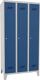 Garderobenschank m.Füßen u.Zyl.H1850xB900xT500mm lichtgrau/blau 3 Abt.PAVOY
