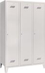 Garderobenschank m.Füßen u.Zyl.H1850xB1200xT500mm lichtgrau/lichtgrau 3Abt.PAVOY