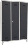 Garderobenschank m.Füßen u.Zyl.H1850xB1200xT500mm lichtgrau/grau 3 Abt.PAVOY