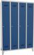 Garderobenschank m.Füßen u.Zyl.H1850xB1200xT500mm lichtgrau/blau 4 Abt.PAVOY