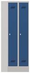 Garderobenschank m.Drehriegel H1850xB600xT500mm lichtgrau/blau 2 Abt.PAVOY