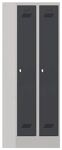 Garderobenschank m.Drehriegel H1850xB600xT500mm lichtgrau/grau 2 Abt.PAVOY