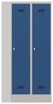 Garderobenschank m.Drehriegel H1850xB800xT500mm lichtgrau/blau 2 Abt.PAVOY