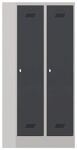 Garderobenschank m.Drehriegel H1850xB800xT500mm lichtgrau/grau 2 Abt.PAVOY
