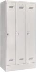 Garderobenschank m.Drehriegel H1850xB900xT500mm lichtgrau/lichtgrau 3 Abt.PAVOY
