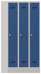 Garderobenschank m.Drehriegel H1850xB900xT500mm lichtgrau/blau 3 Abt.PAVOY