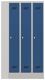 Garderobenschank m.Drehriegel H1850xB900xT500mm lichtgrau/blau 3 Abt.PAVOY