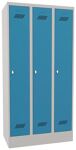 Garderobenschank m.Drehriegel H1850xB900xT500mm lichtgrau/lichtblau 3 Abt.PAVOY