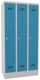 Garderobenschank m.Drehriegel H1850xB900xT500mm lichtgrau/lichtblau 3 Abt.PAVOY
