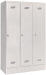 Garderobenschank m.Drehriegel H1850xB1200xT500mm lichtgrau/lichtgrau 3 Abt.PAVOY