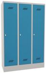 Garderobenschank m.Drehriegel H1850xB1200xT500mm lichtgrau/lichtblau 3 Abt.PAVOY