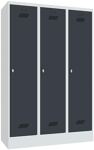 Garderobenschank m.Drehriegel H1850xB1200xT500mm lichtgrau/grau 3 Abt.PAVOY