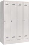 Garderobenschank m.Drehriegel H1850xB1200xT500mm lichtgrau/lichtgrau 4 Abt.PAVOY