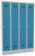 Garderobenschank m.Drehriegel H1850xB1200xT500mm lichtgrau/lichtblau 4 Abt.PAVOY